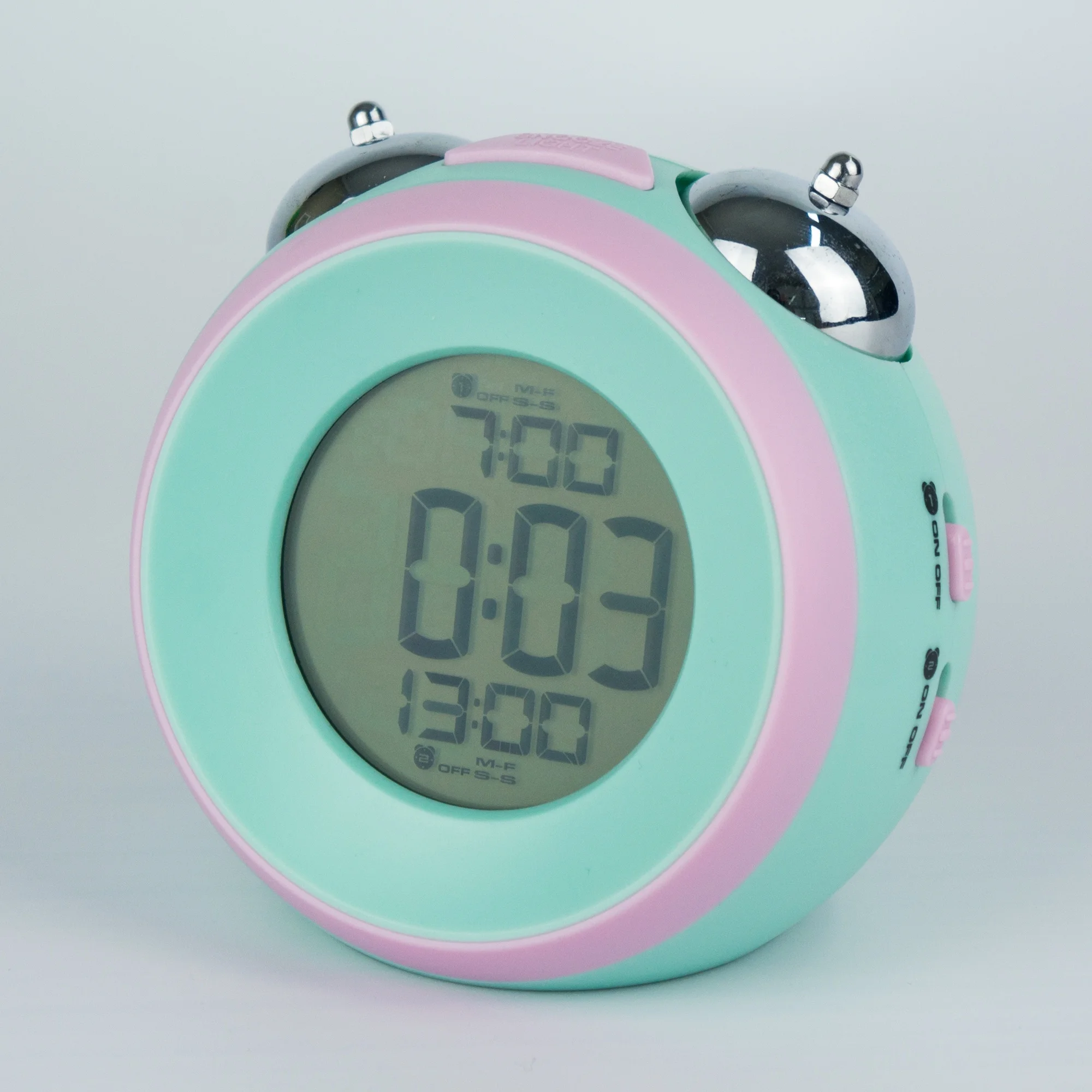 Battery Powered Electronic Digital Twin Bell Digital Table Clock Alarm Clock for Heavy Sleepers