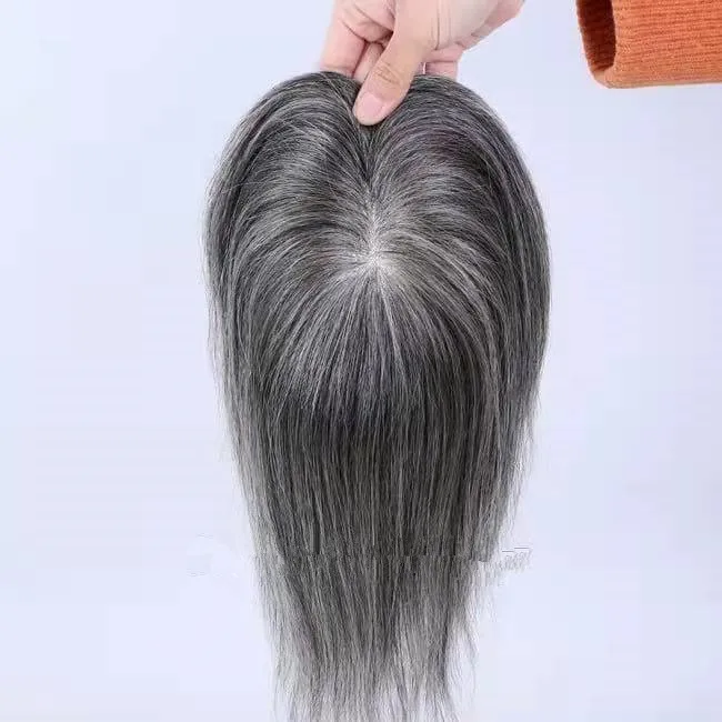 women hair pieces remy human hair toupee for women topper salt and pepper gray blonde hair topper