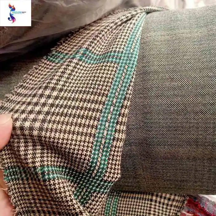 Yarn dyed knit roma fabric custom pattern wholesale plaid ponte de roma fabric stocklot pants fabric