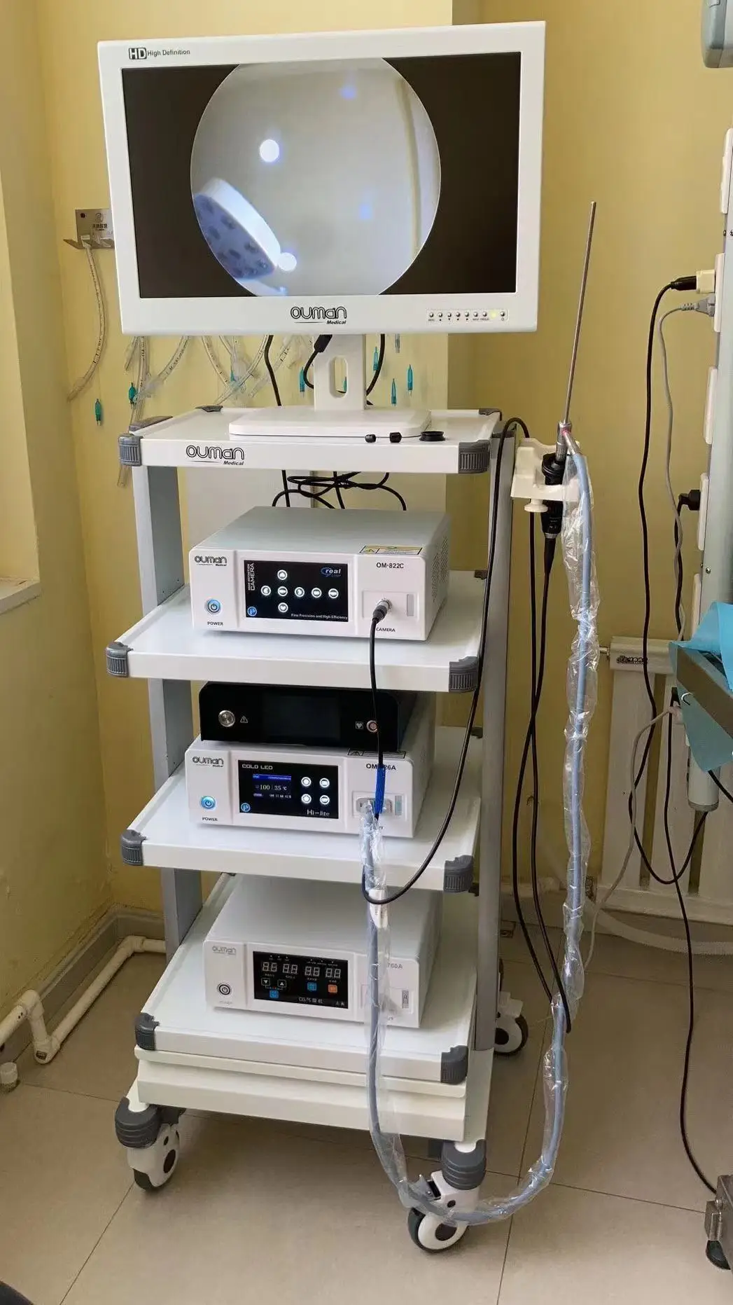 Hospital medical endoscopy cart trolley for sale Endoscopic system trolley