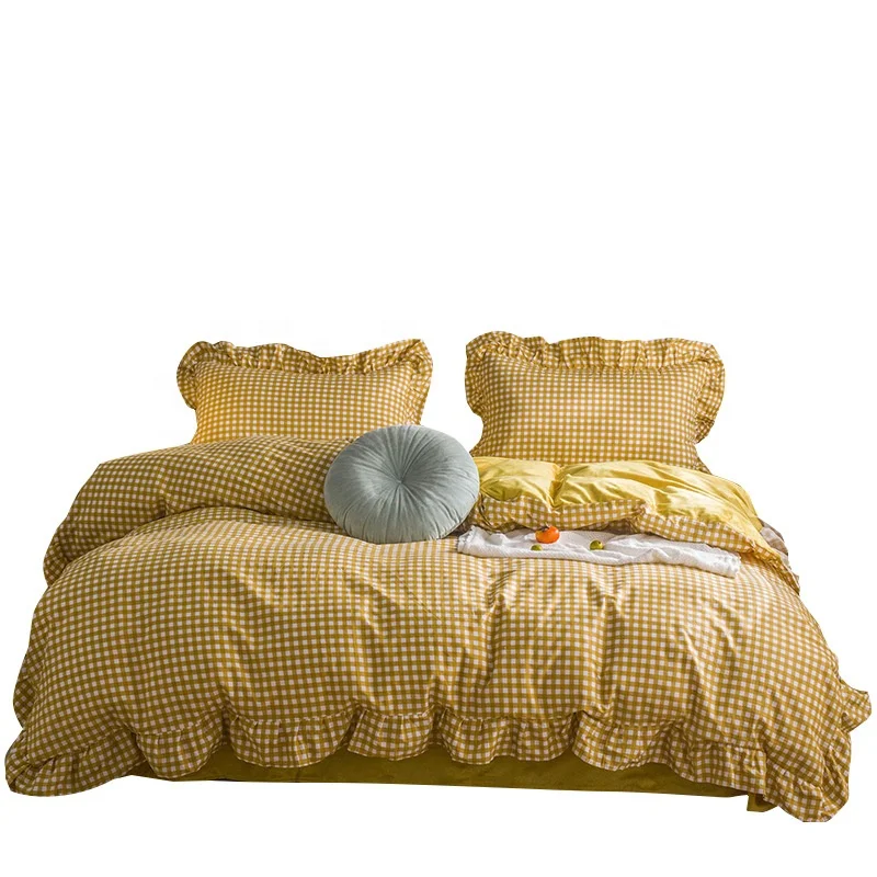 Striped Milk Velvet Bedsheet With Duvet Bed Sheets 4pcs Crib Set Bedding