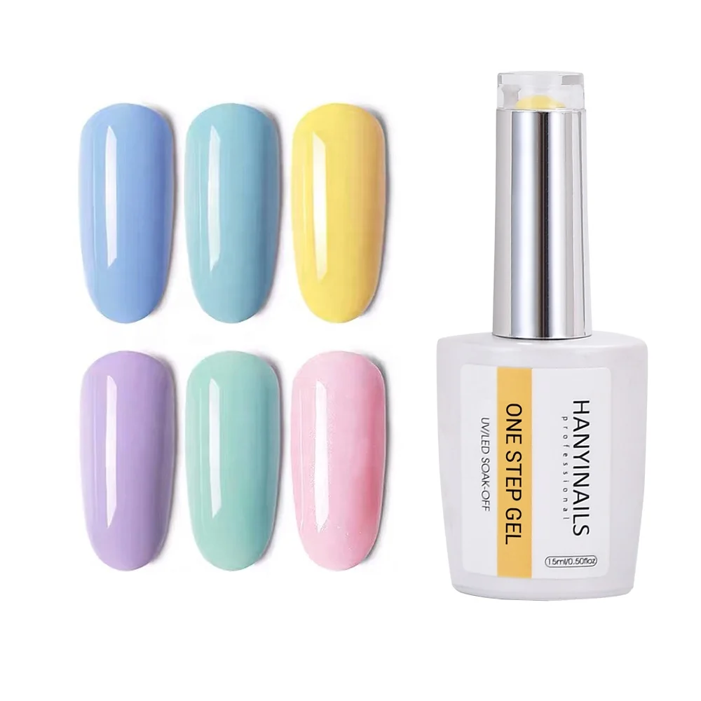 Hanyinails 3 in 1 color led gel nail polish 15ml nail polish bottle one step nail gel polish