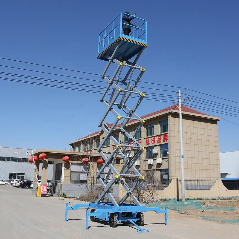 SHANDING Heavy Duty Aerial Lifting Platform Hydraulic Ladder Lift Mini Electric Scissor Lift With Wheels
