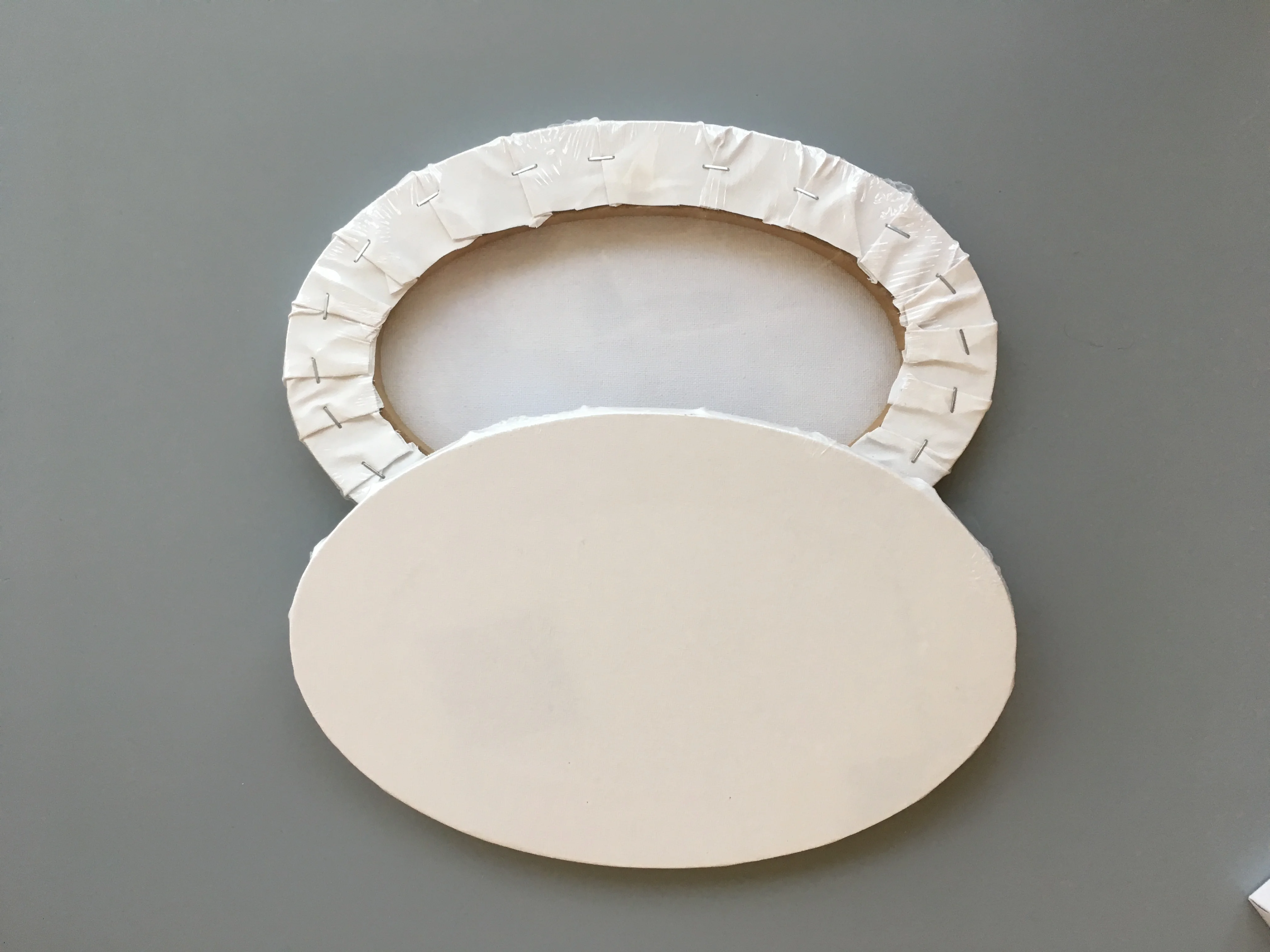 
2019 Hot selling art round shape white cotton canvas panel 