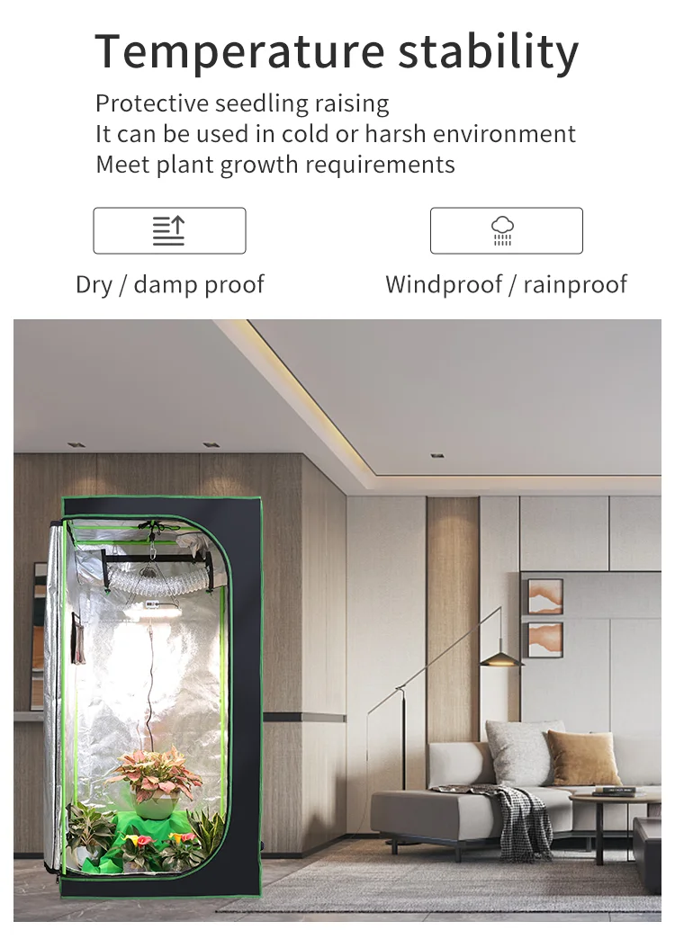 120x120x200 Carpa Cultivo Indoor Grow Tent Complete Kit hydro Highly Reflective Fabric600D Mylar 3x3 Grow Tent for Indoor Plant