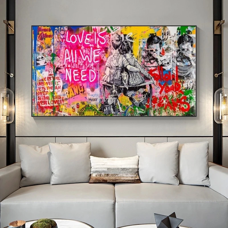 Etsy dropshipping Hot Selling Home Decor Painting 100% graffiti art oil painting portrait
