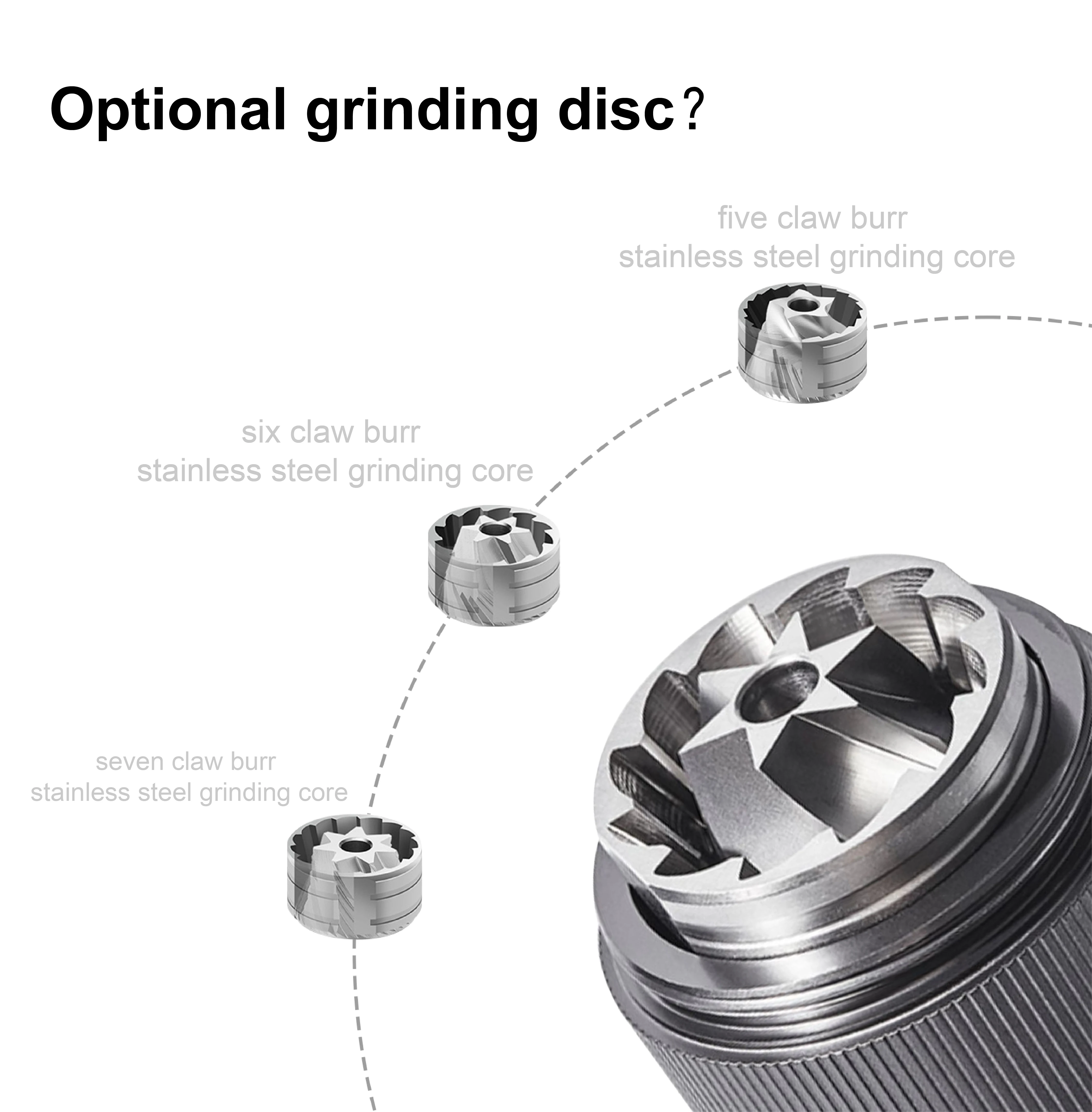 Aluminum Alloy 12 Grade Adjustable Settings Hand Espresso Grinder Small Manual Stainless Steel Conical Burr Coffee Bean Grinders