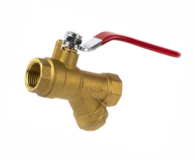 CW617n female 1/2 - 2 inch forged brass strainer ball valve