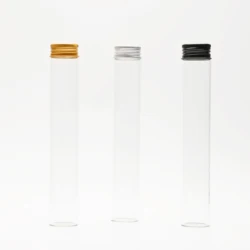 small glass tube 30 100ml clear glass storage vial bottle with aluminium screw cap