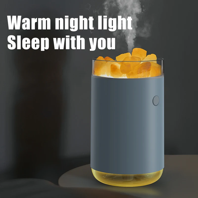 Crystal Salt Stone with Night Light Battery Wholesale OEM Aroma Essential Oil Diffuser Room Air Humidifier