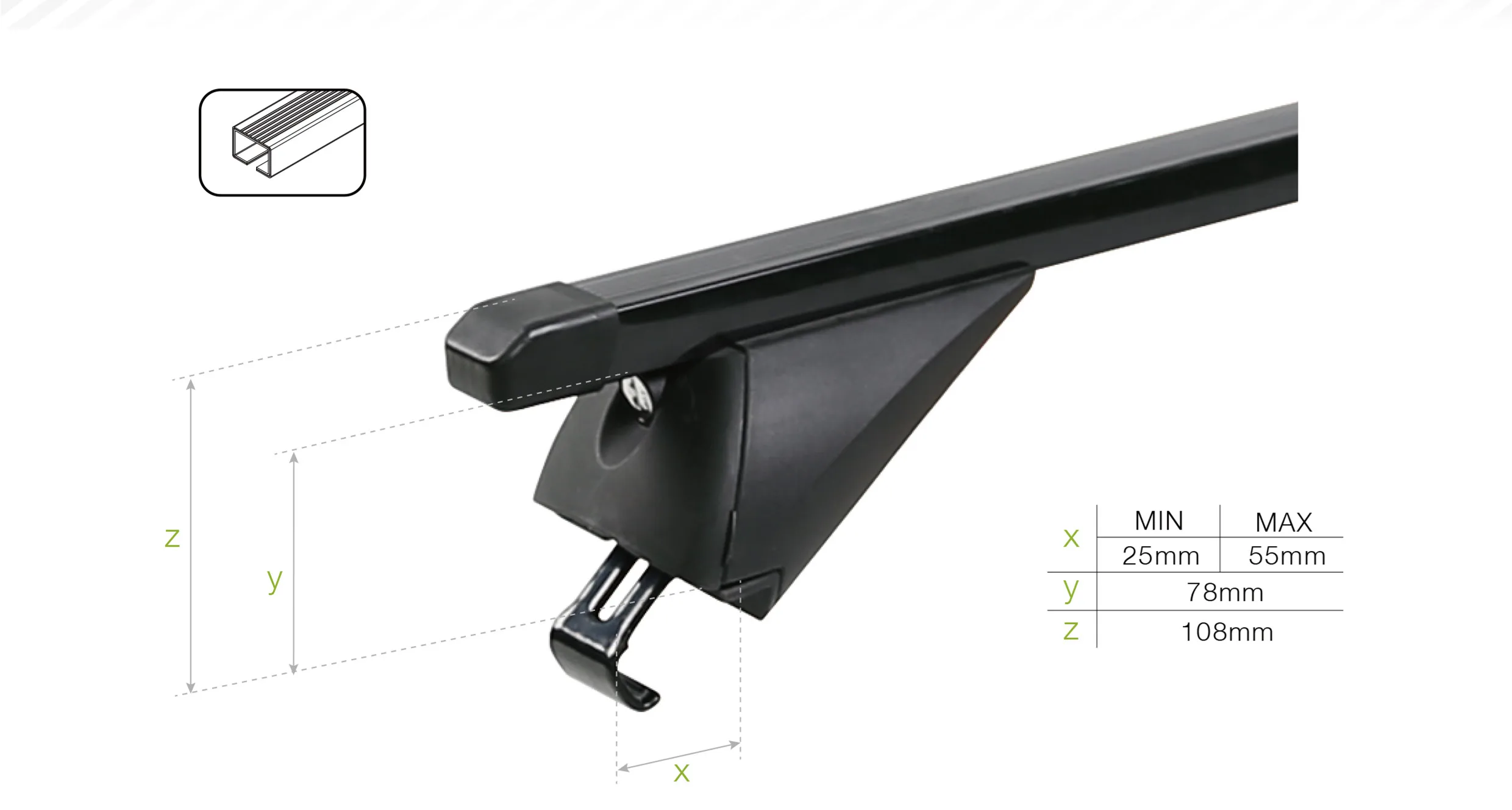 Hot sale universal type roof rack for car roof rack 4x4 across Existing Raised Side Rails with Gap with lock