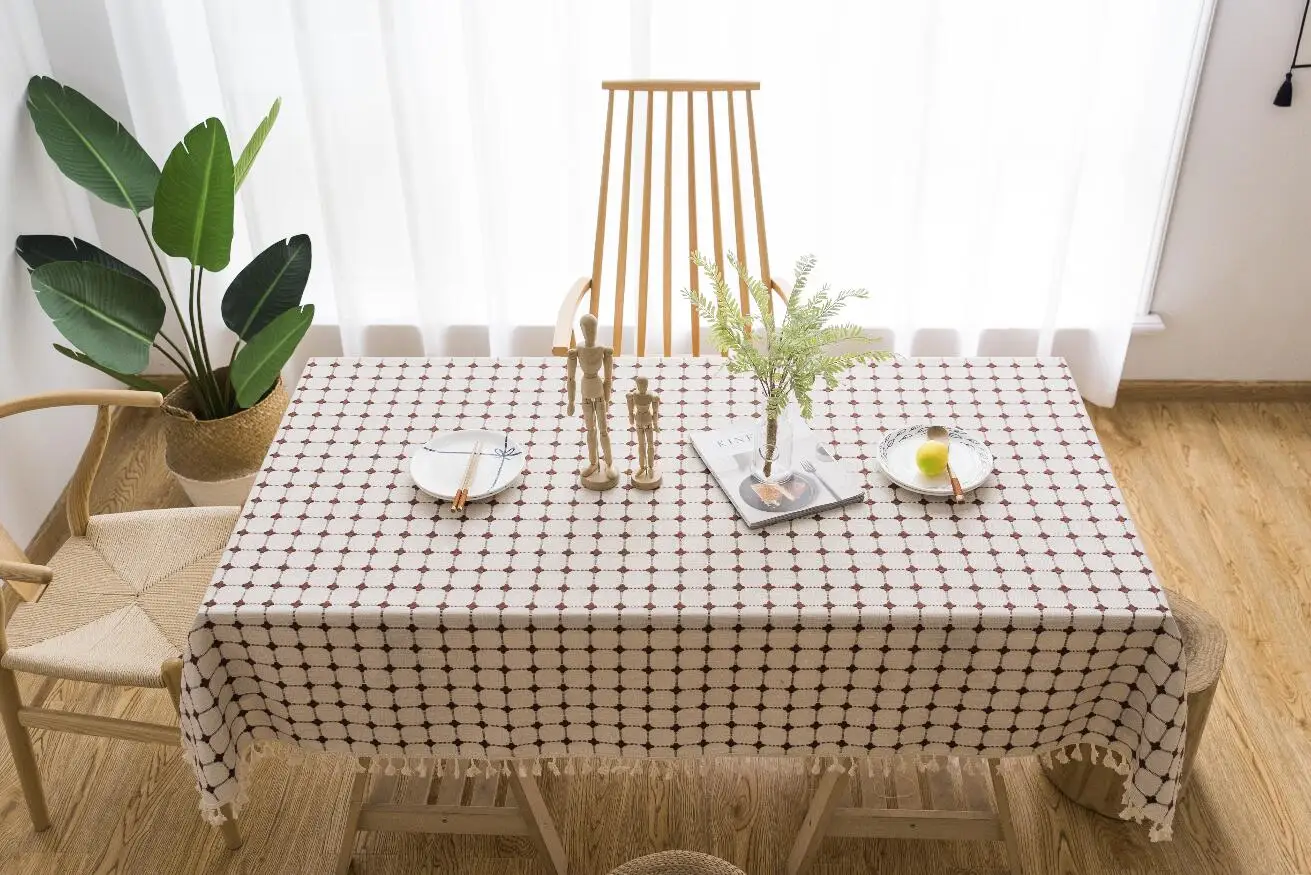 High Quality Cheap TableCloth Cotton linen Dining Table Cover Fabric Rectangle Table Cloth Wholesale