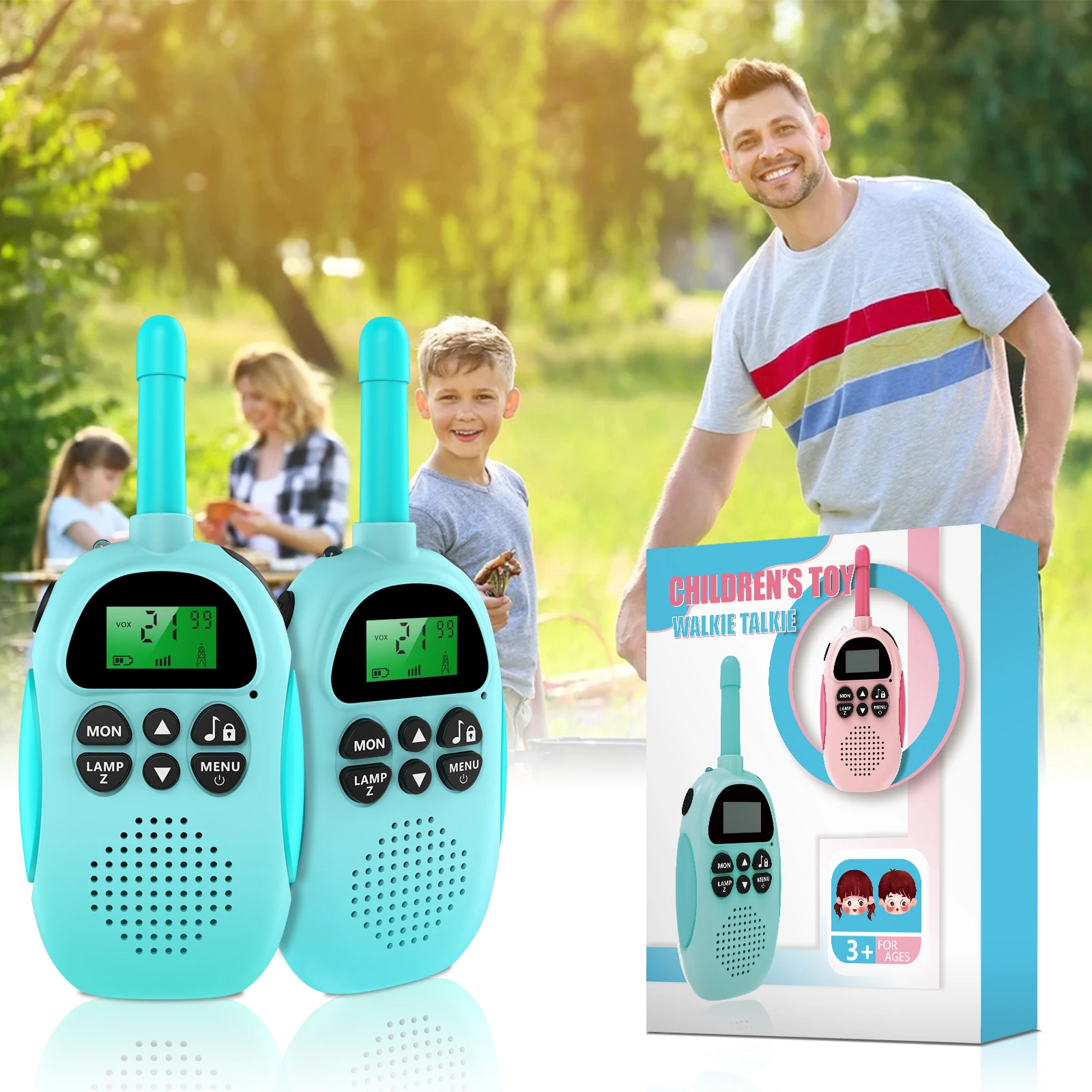 mini walkie talkie long range small walkie talkie 2 pieces walkie talkie with light