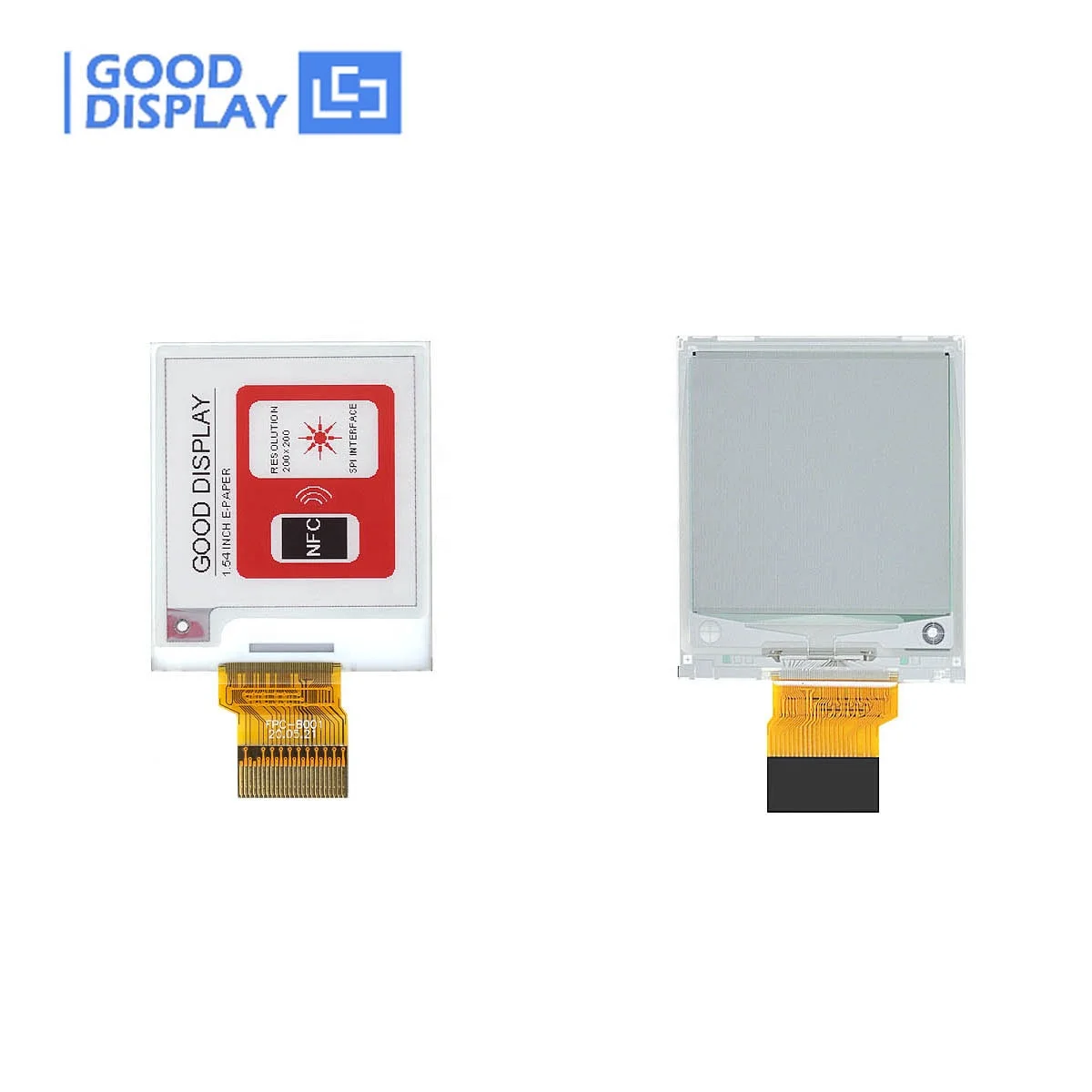 NO Battery powered Eink Paper display 1.54 inch color small square eink panel