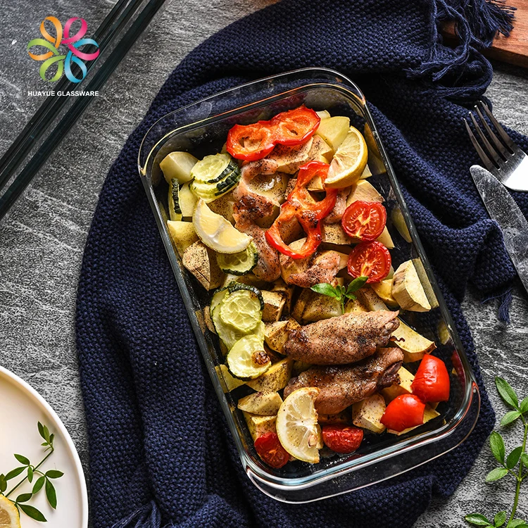 
Bakeware Tempered Glass Baking Dish Creative Rectangular Heat Resisting Glass Baking Tray for Baking and Cooking 