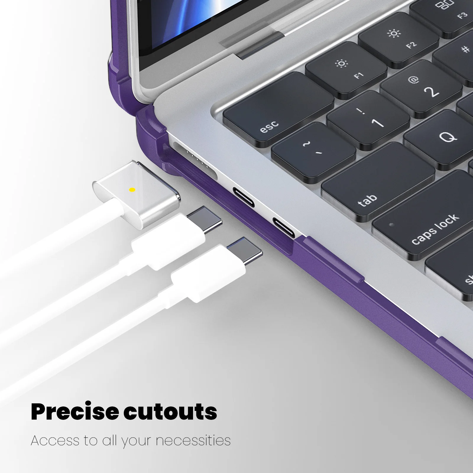 High Quality Laptop Case For Mac Book Air 13.6 2022/2024  M2 A2681/M3 A3113 Clear Case Light Stand Protective