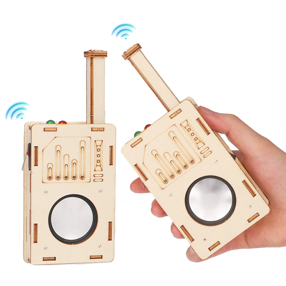 New Hot Sale STEM Toys 3D Assembly Kids Toys Wooden Walkys Talkys Kids Walkie Talkies With 200M