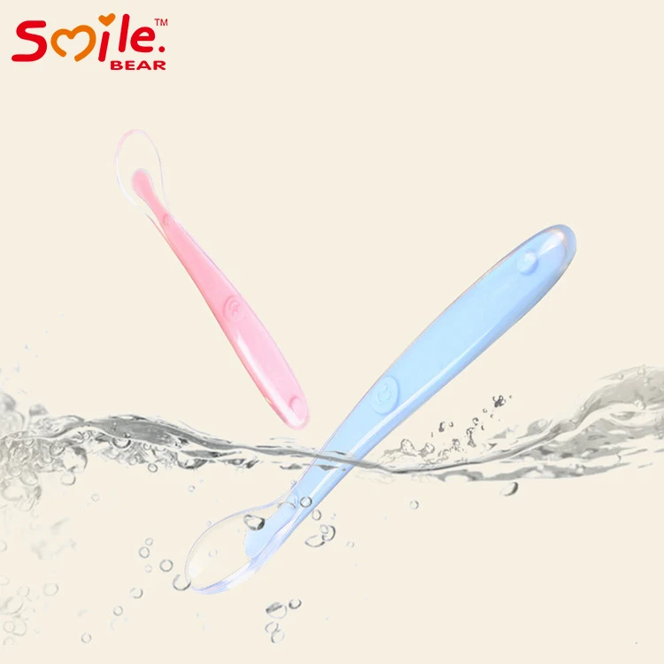Seamless Molding Non-slip Bpa Free Baby Spoon Full Silicone Package Baby Silicone Spoons Wholesale