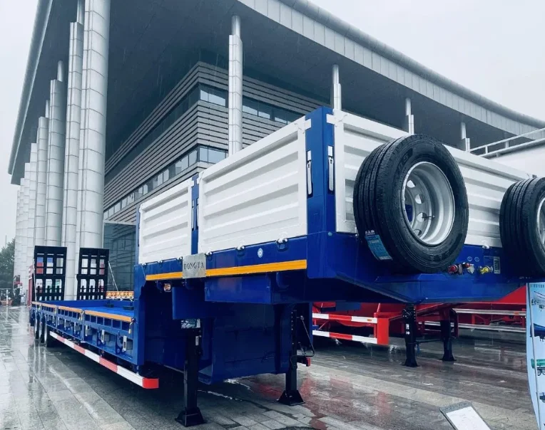 60-80 Tons Lowboy Trailers Low Bed Semi Trailer Heavy Duty Trailer