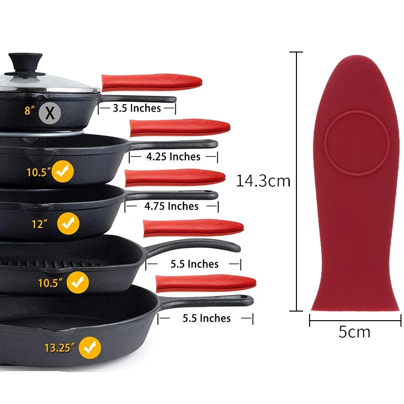 Kitchen Supplies Silicone Pot Pan Handle Cover Heat Wrap Pot Sleeve Cover Grip