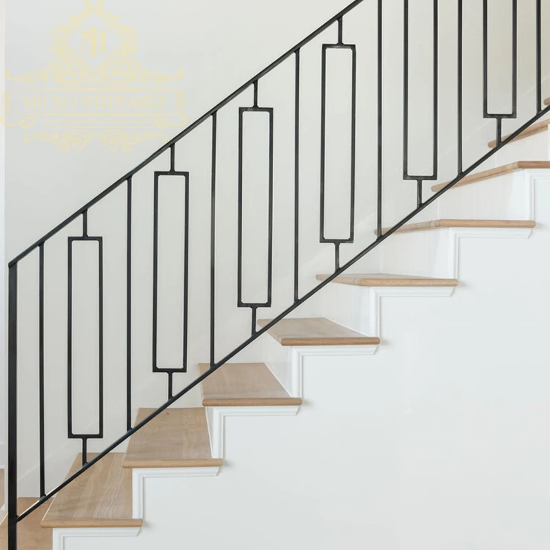 Latest Design Indoor Wrought Cast Iron Balustrade Guardrail With Handrail For Stairs