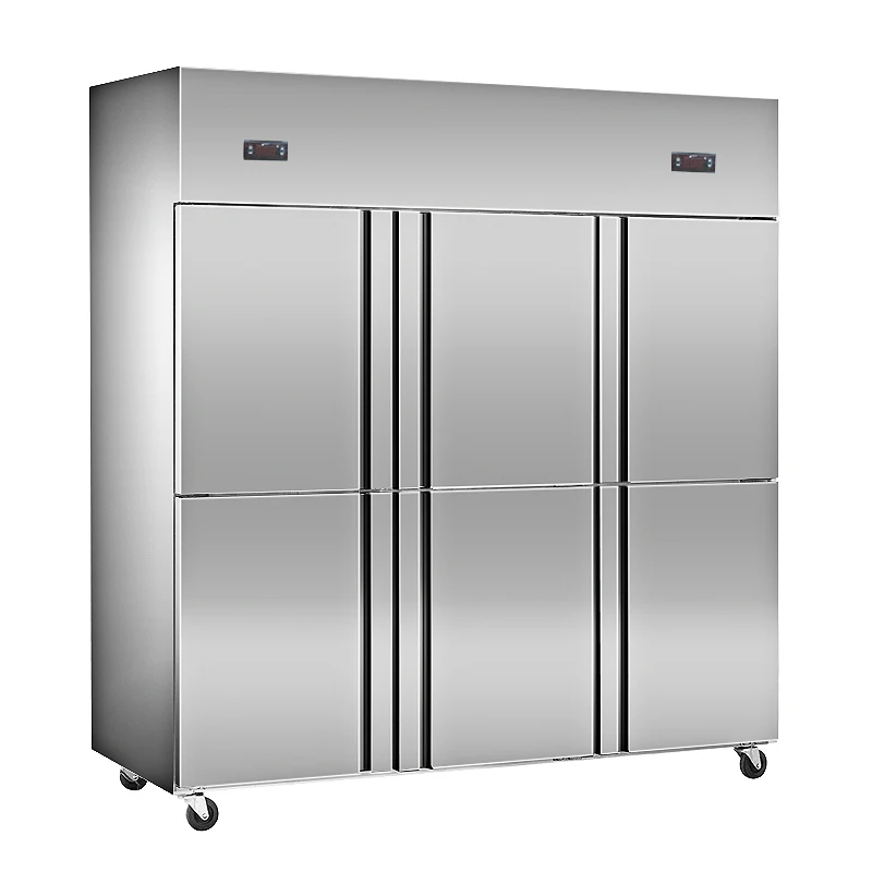 
Six door upright deep freezer stainless steel commercial refrigerator and freezer 