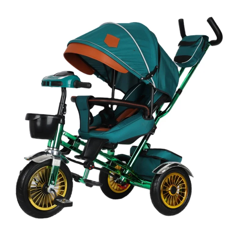 Hot Sale High Quality Wholesale Children 4 in 1 Baby Tricycle With Push Handel 3 Wheels Baby Stroller For Sale