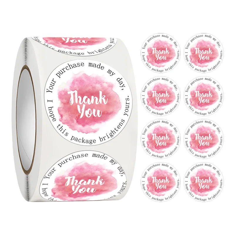 Custom logo paper sticker label customized roll envelope sealing self-adhesive roll sticker