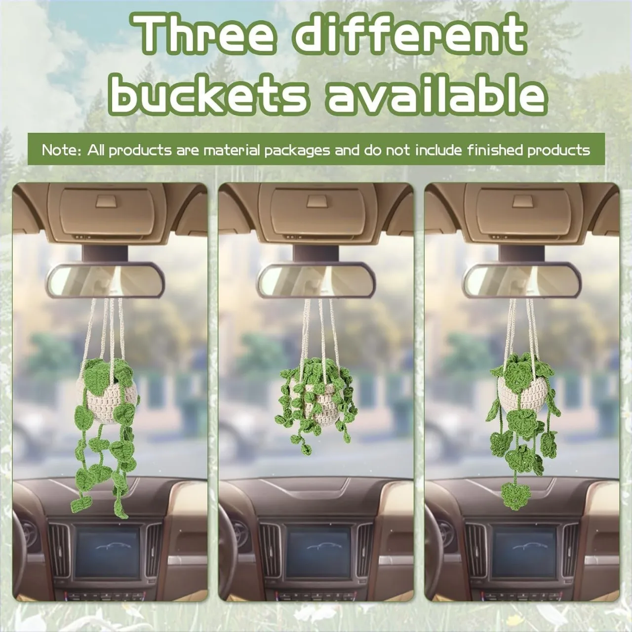 Custom Hanging Potted Plants Decor Ornaments Doll Yarn Crochet Kit for Beginners Knitting DIY Material Package in English