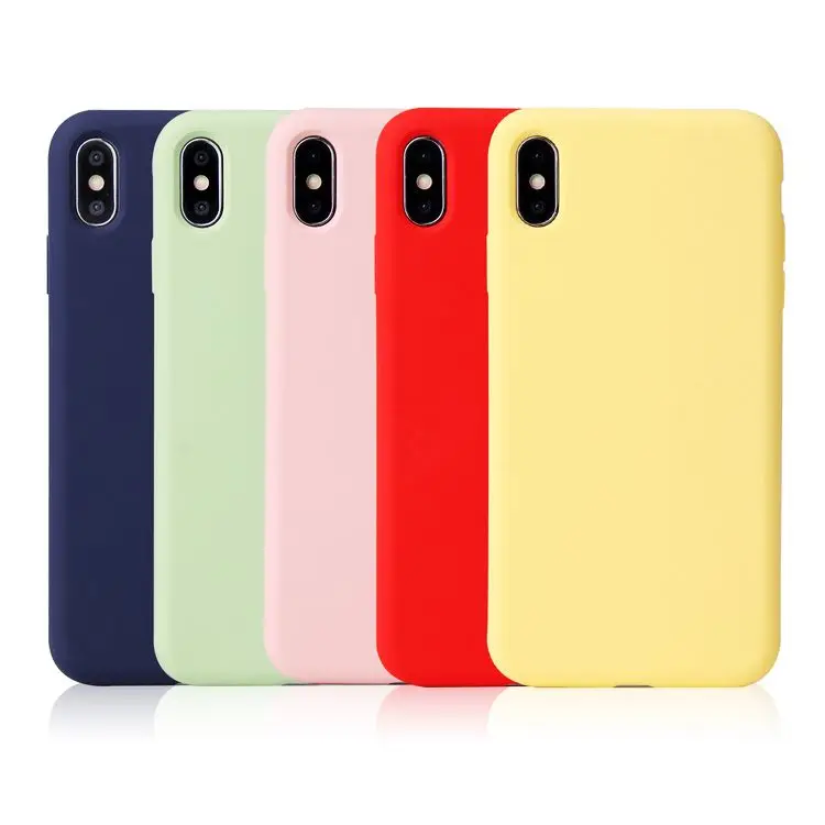Guangzhou factory original scratch proof microfiber liquid silicone mobile cell phone case for iphone x xr xs max 6 7 8 plus