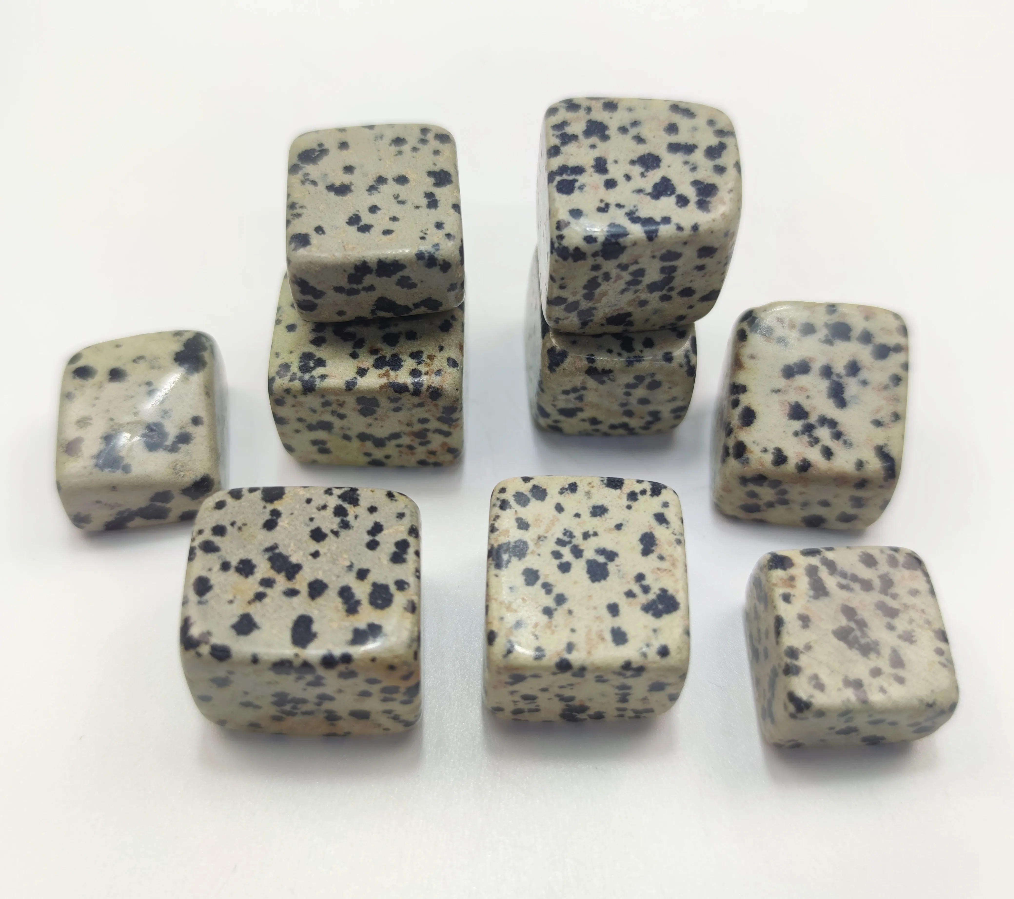Crystal Healing Stones Natural Crystal Cube  Dalmatian Jasper Cube for DIY Decoration