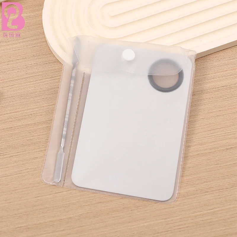 Beiqili Customized 2 in 1 Mixing Makeup Palette Set Artist Mixing Palette With Spatula Tool For Mixing Foundation With Pvc Bag