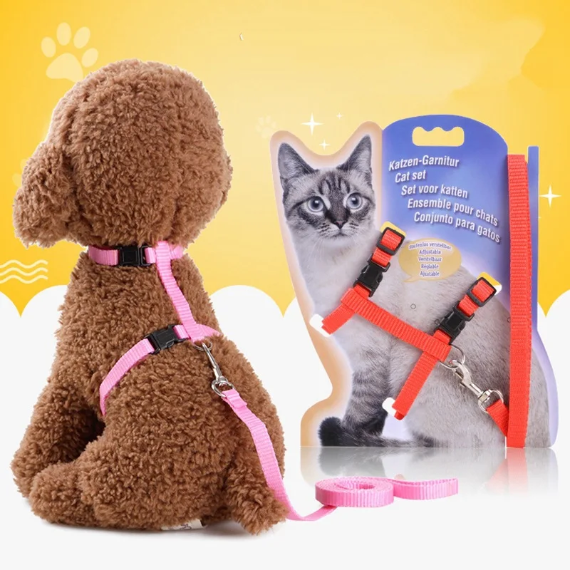 Pet supplies dog traction rope cat traction chest strap set cute dog chest and back supplies