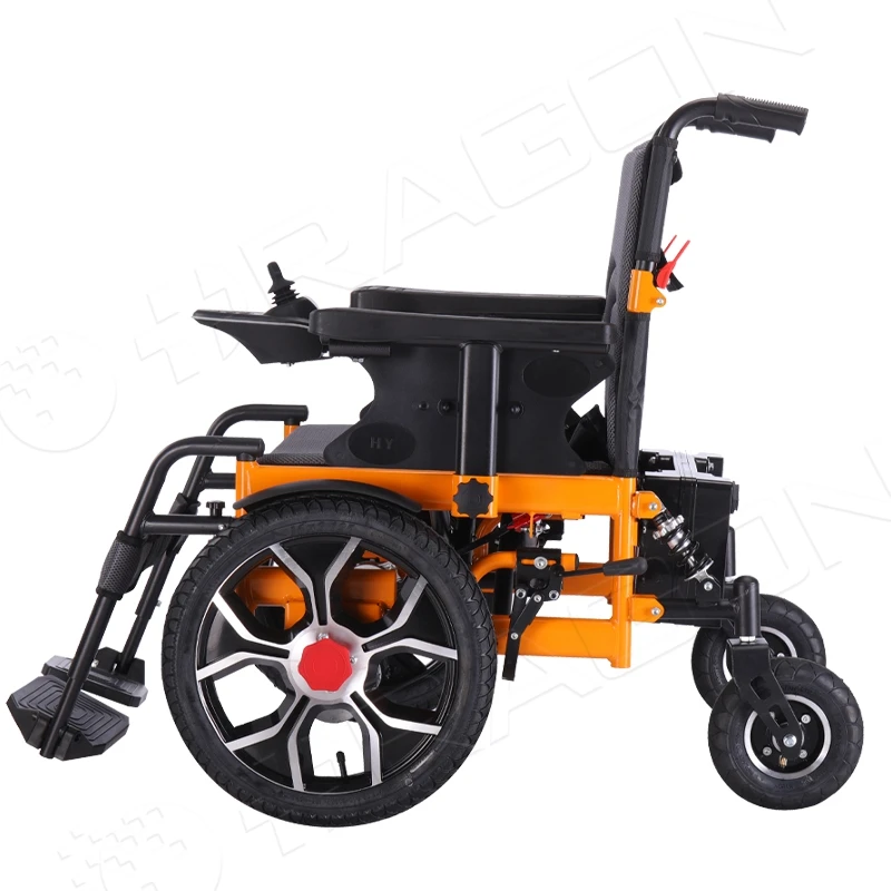 Factory All Terrain Off Road Electric Wheelchair Oxford Cloth Portable Electric Carbon Steel Wheelchair