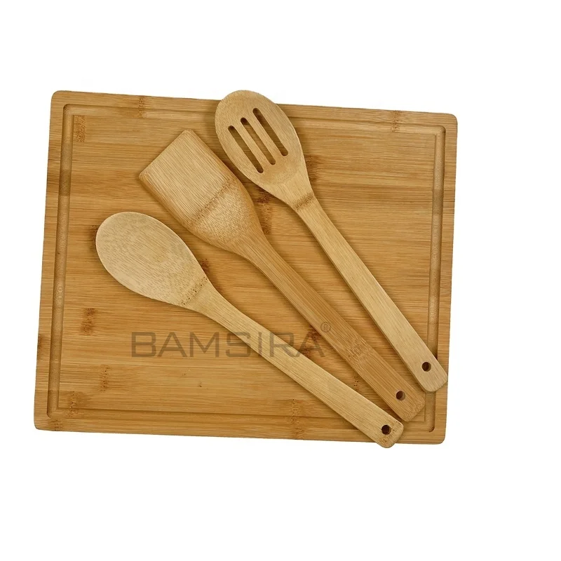 Flexible Cutting Boards Qrganic Bamboo Cutting Board And 3 Pcs Cookware Utensils Set