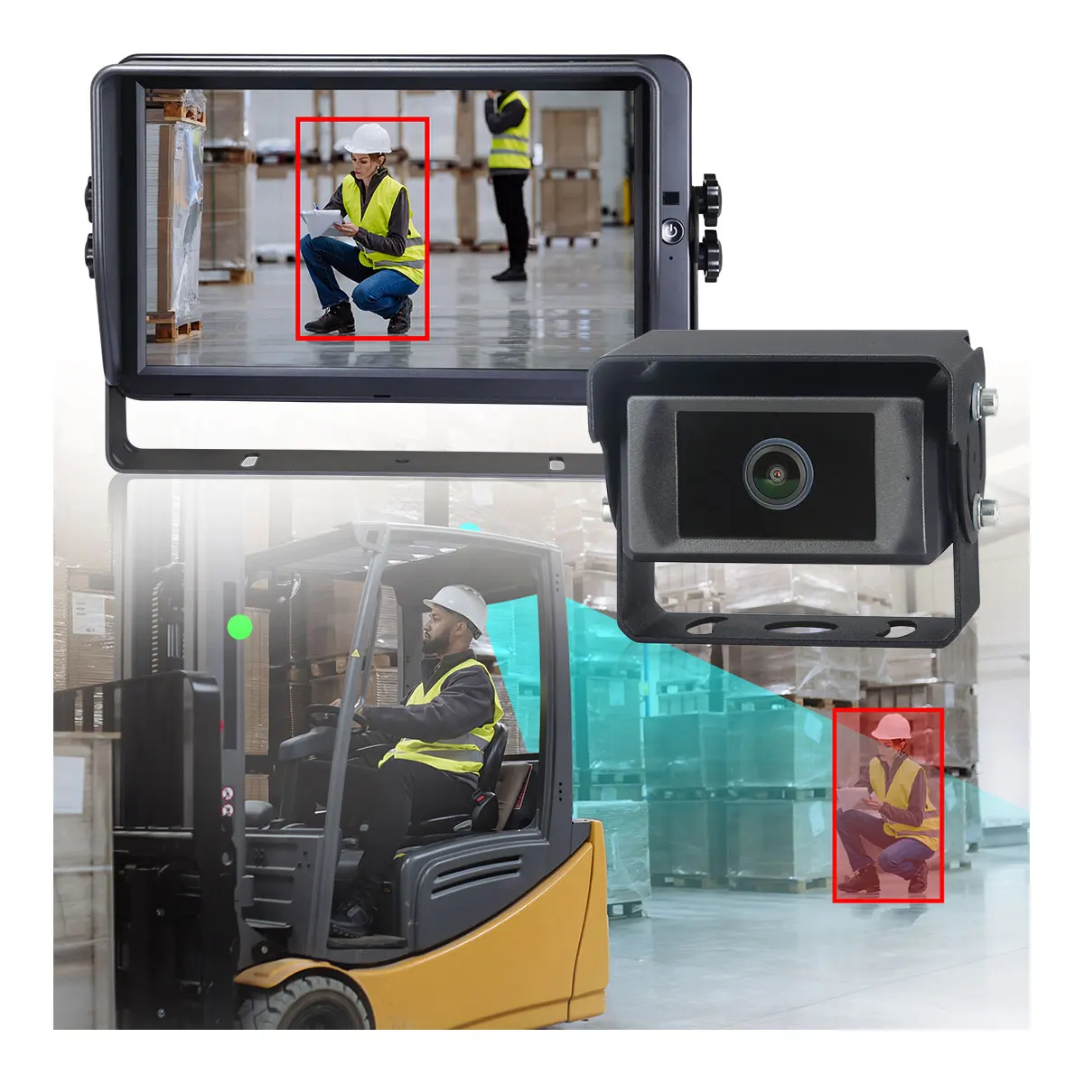 STONKAM AI Blind Spot Pedestrian Detection AI Truck Bus Forklift Truck Reverse Camera System For Vehicle Forklift