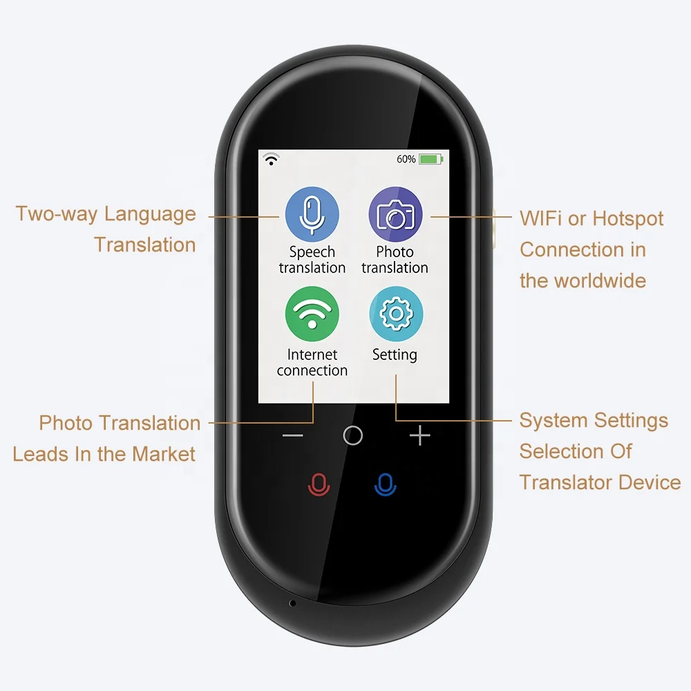 Competitive Price Traductores Instant Language Translator T8 2.4 inch HD Touch Screen 2020 New Arrival Smart Voice Translator