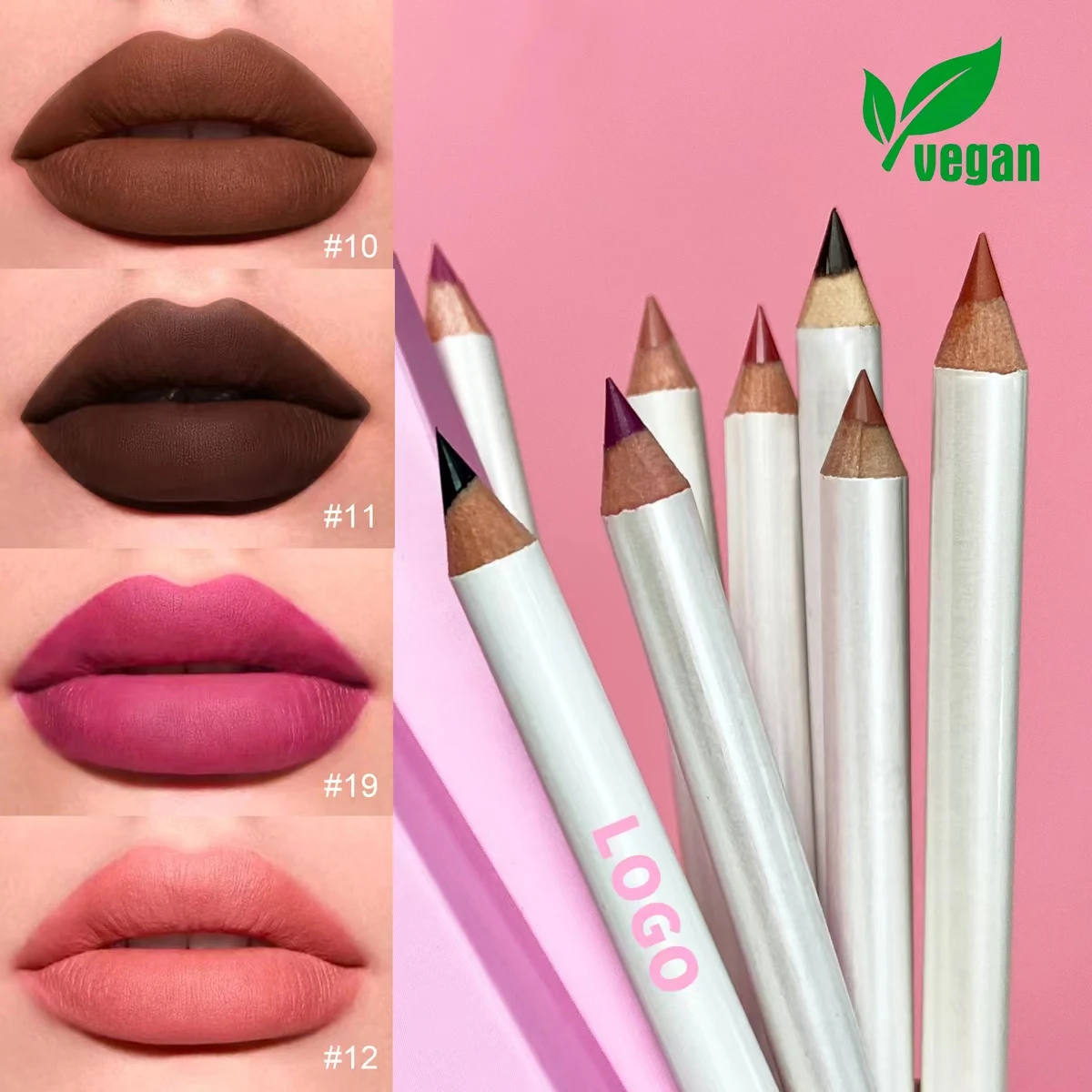 Lip liner vegan high pigment lip liner pencil cream lipliner private label brown lip liner