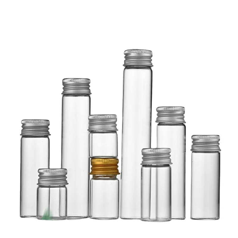 Empty  Clear Glass Bottles Vilas With Screw Cap Diameter 37mm Glass Vials Jars Storage pharmaceuticals Bottle Test Tube