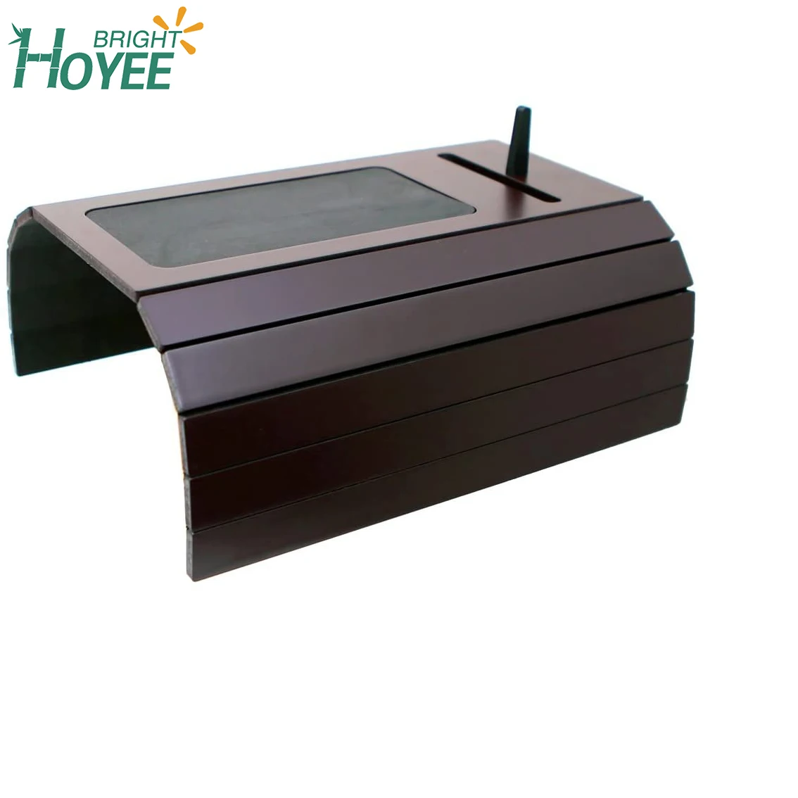 Foldable Sofa Arm Tray Caddy Foldable Bamboo Couch Arm Table wth EVA Base and Cellphone Holder for Living room