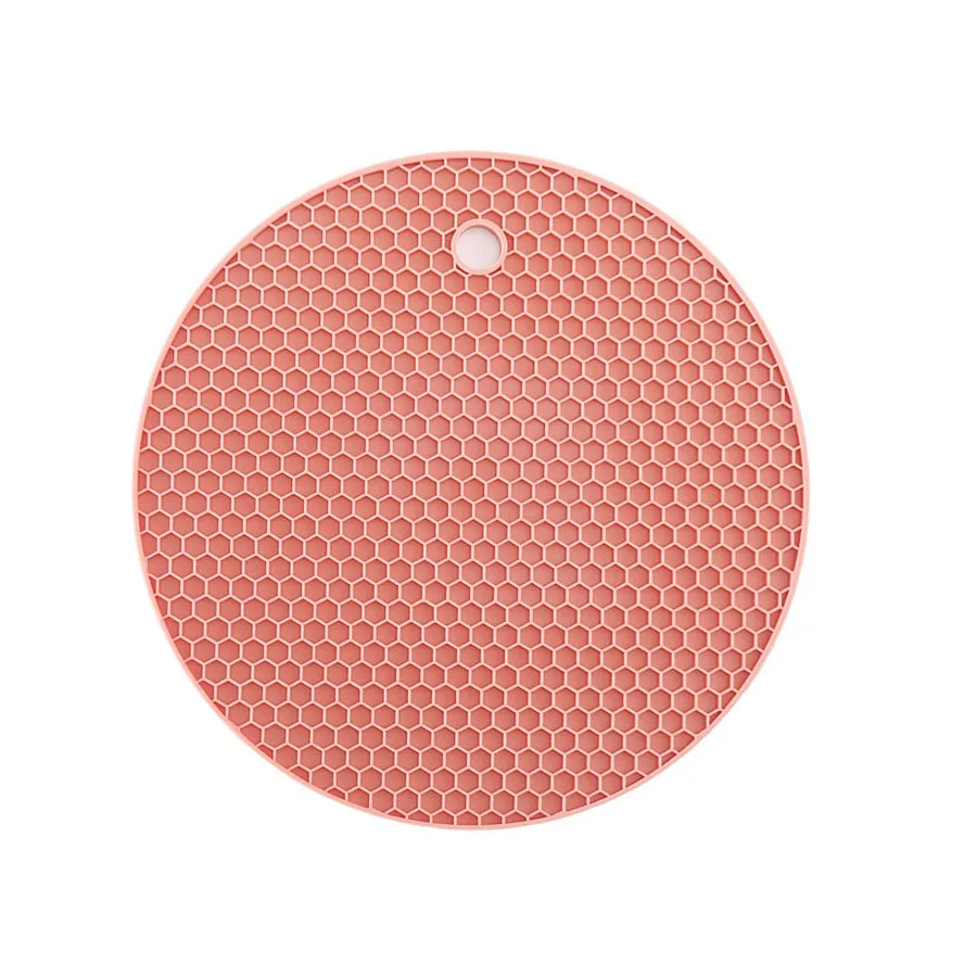 Custom 18cm Round Heat Resistant Silicone Mat Drink Cup Coasters Non-slip Pot Holder Table Placemat Kitchen Accessories