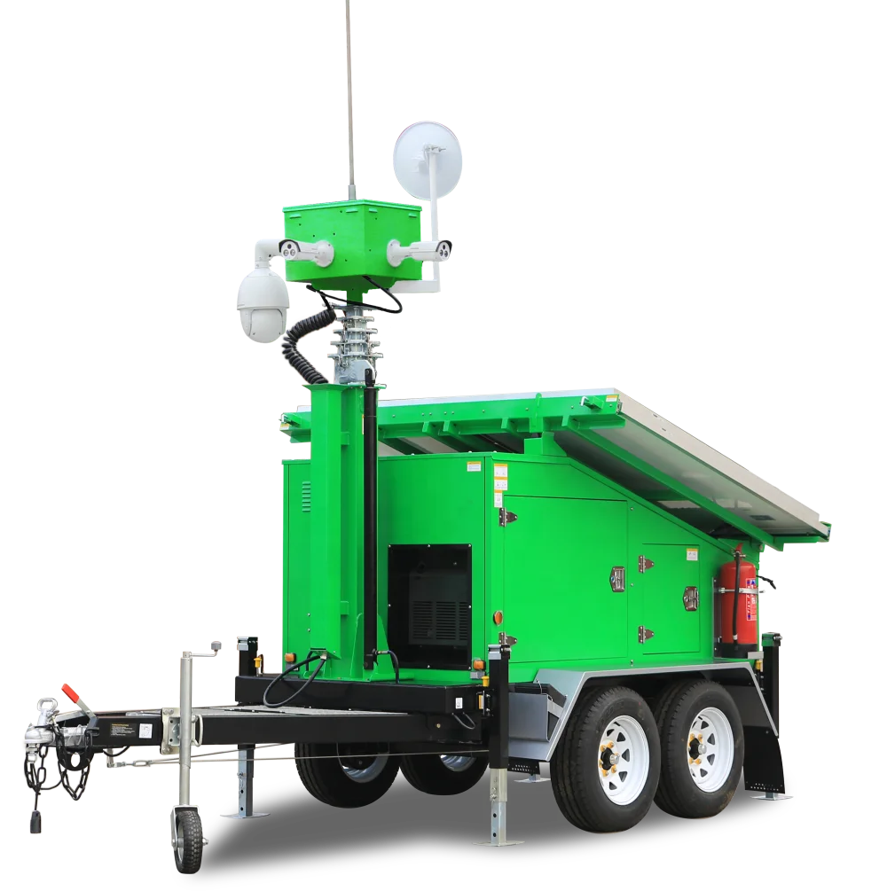 PTZ Wireless Outdoor Floodlight Camera Solar CCTV 4G Wifi Network Security Surveillance System Camera Trailer