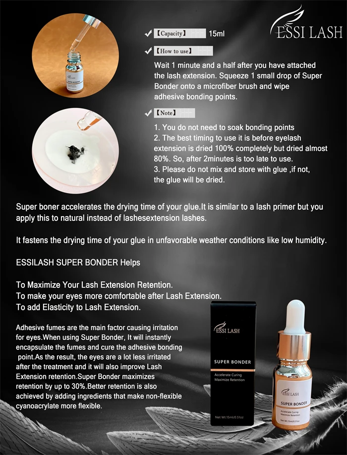 ESSI LASH Fast Dry Strong Private Label pesta as tray lashes Glue Remover Bonder Liquid 6 kit for eyelashes Extensions wholesale