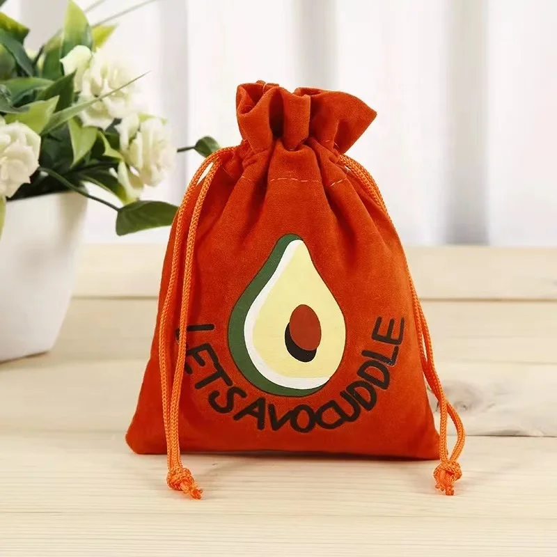 2022 New Design Customized Logo Dust Bag Printing Logo Pouch Wholesale Velvet Drawstring Gift Bag