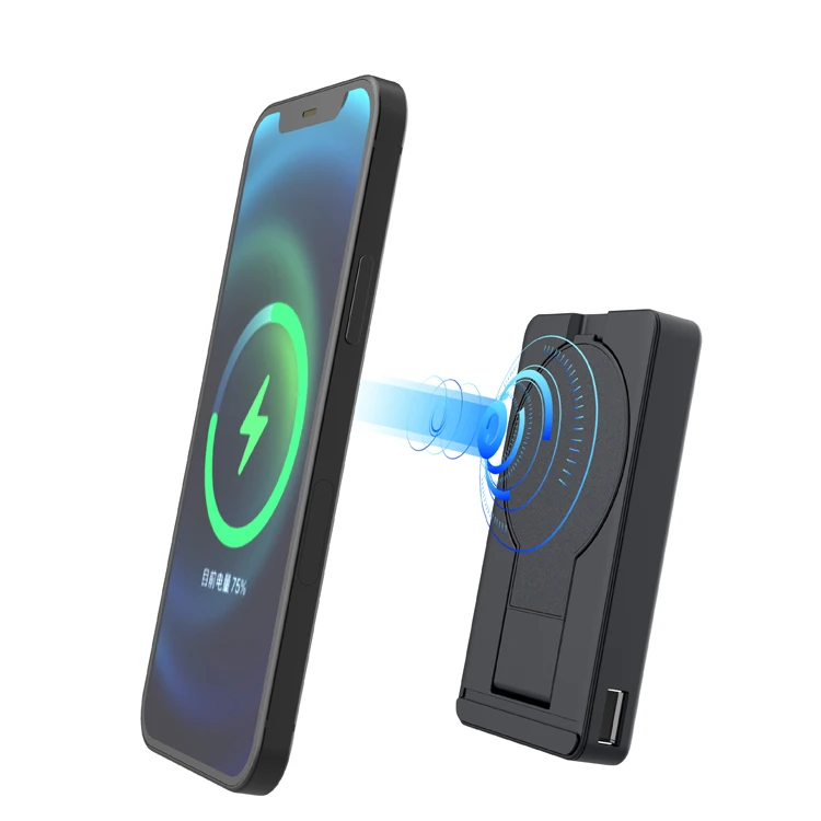 Магнитный внешний мини-аккумулятор с беспроводной зарядкой, 5000 мАч, универсальный внешний аккумулятор для мобильного телефона, портативный магнитный внешний аккумулятор