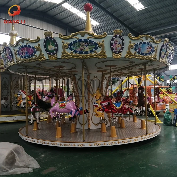 Mini carousel with trailer Theme park carousel for sale used carousel machine