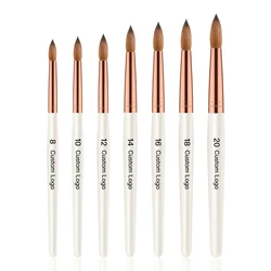 Professional Private Label Brushes Nail Art Supplies Personalized Germany 100% Kolinsky Acrylic Nail Brush 12 With Wood Handle