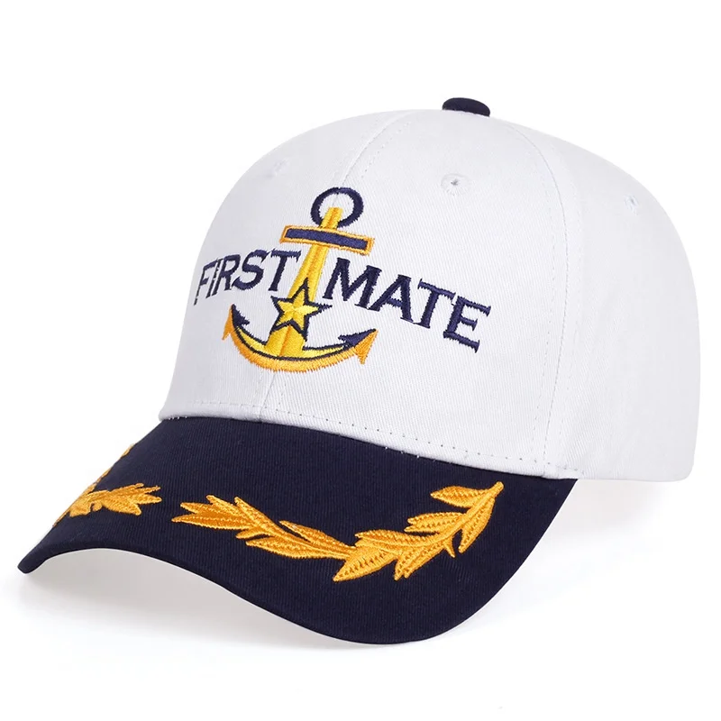 Nautical Marine Sailor Navy Hat Captain First Mate Skipper Boating Baseball Cap