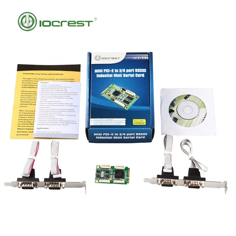  IOCREST mini PCI-E turn 4 port RS422/485 карта промышленного последовательного