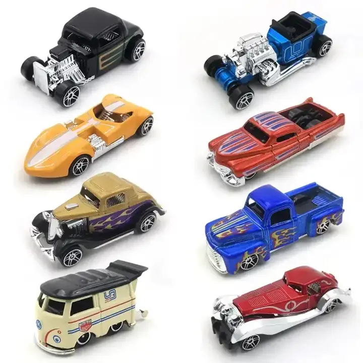 KSF 6 PCS Alloy Diecast Car Scale Hobby Model Hot Free Wheel Diecast Toy Hot Car Wheels Toys Model Vehicles Children Toys